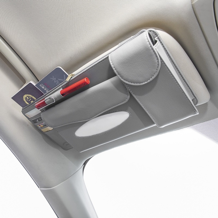 Car Tissue Box Multifunctional Hanging Sun Visor Glasses Card Holder
