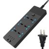 TB-T12 3000W 2m 4-USB Ports + 6-Jacks Multifunctional Flame-Retardant Socket With Switch
