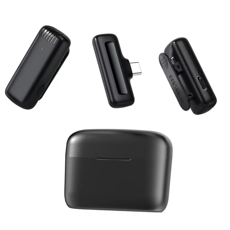 One To Two Outdoor Recording Lavalier Microphone Noise Canceling Wireless Mic For Live Streaming