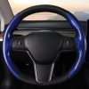 For Tesla Model3/Y 30cm Carbon Fiber Pattern Steering Wheel Handlebar Cover