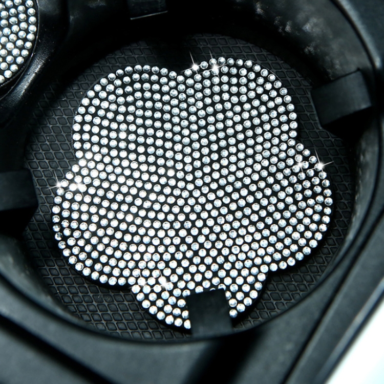 Car-mounted Diamond-filled Plum Blossom Decorated PVC Water Coaster