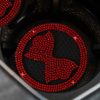 Car Multifunctional Anti-slip Coaster with Diamond Bow Crystal