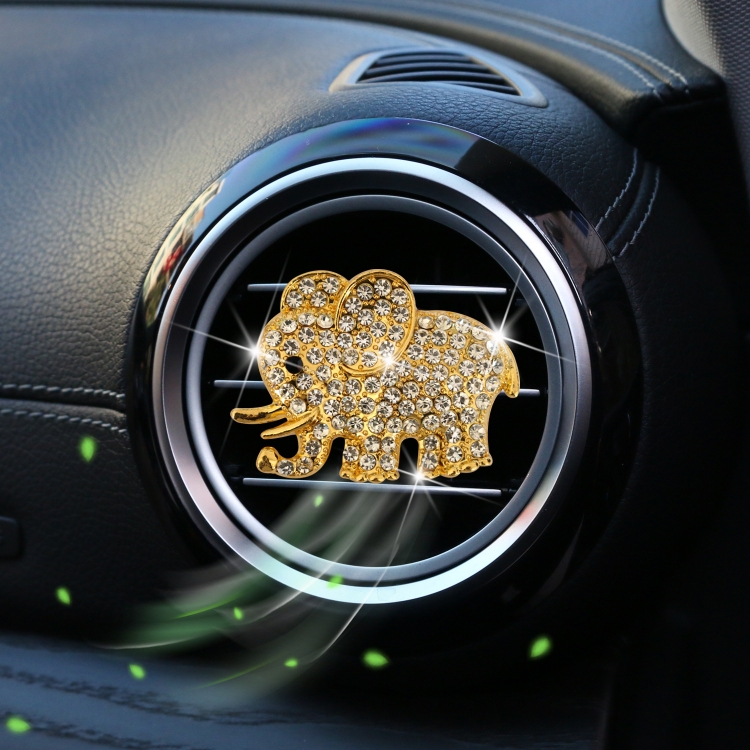 Metal Rhinestone Elephant Car Air Vent Aromatherapy Clip