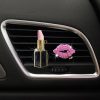 2pcs/Set Lipstick Diamond-Encrusted Car Air Vent Aroma Diffuser Clip