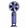 Portable Digital Display Hanging Neck Mute Small Fan USB Charging Handheld Foldable Fan