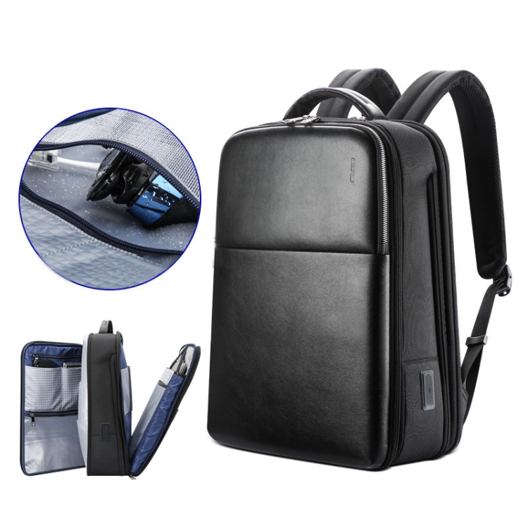 Bopai 61-18911 Large Capacity Waterproof Travel Laptop Backpack With USB+Type-C Port