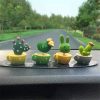 4 In 1 Cute Animal Group Cactus Small Potted Spring Car Decoration