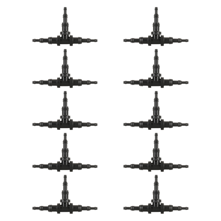 10pcs/Bag Car T Type Wiper Spray Nozzle Water Pipe Connection Tube