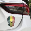 Universal Car Mali Flag Skull Shape Metal Decorative Sticker