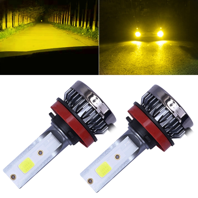 2 PCS H11 DC9-36V / 36W / 3000K / 6000LM IP68 Car / Motorcycle Mini COB LED Headlight Lamps / Fog Light