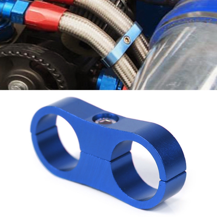 AN6 Automotive 2-hole High Pressure Tubing Fixing Clip Car Tubing Clamp Aluminum Alloy Clip Tubing Separator, Random Color Delivery