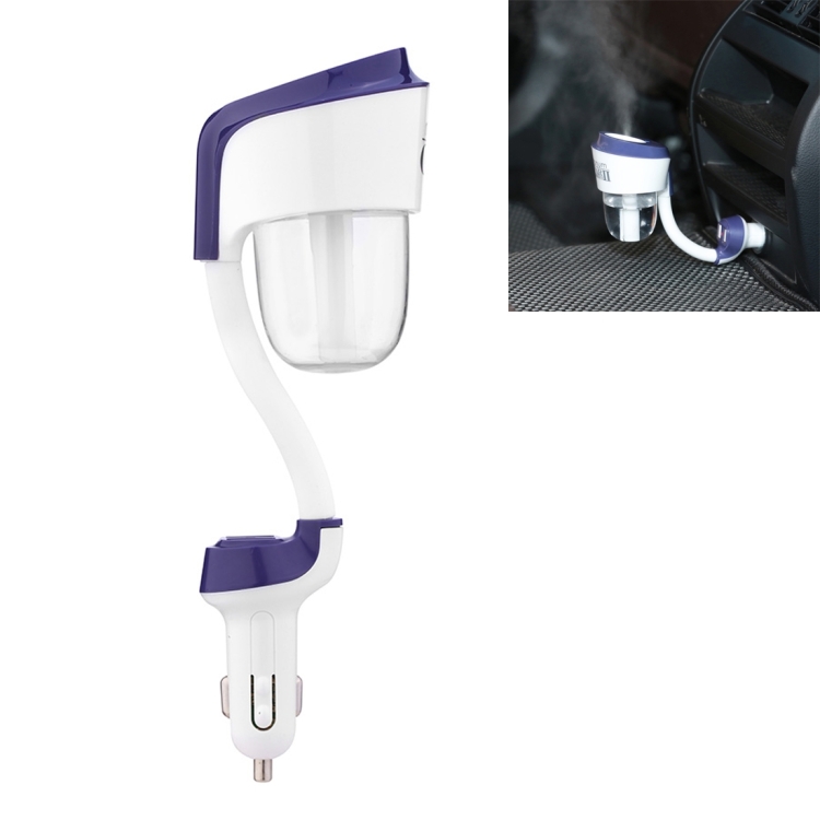 Nanum II 50mL Rotation Aromatherapy Air Purifier Humidifier with 2 USB Charger Ports for DC 12V Car Auto