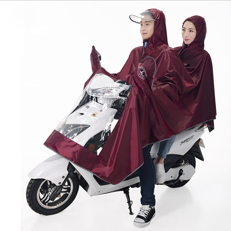 Universal Super Water-Resistant Dual Hooded Motorcycle Rain Poncho Coat Raincoat