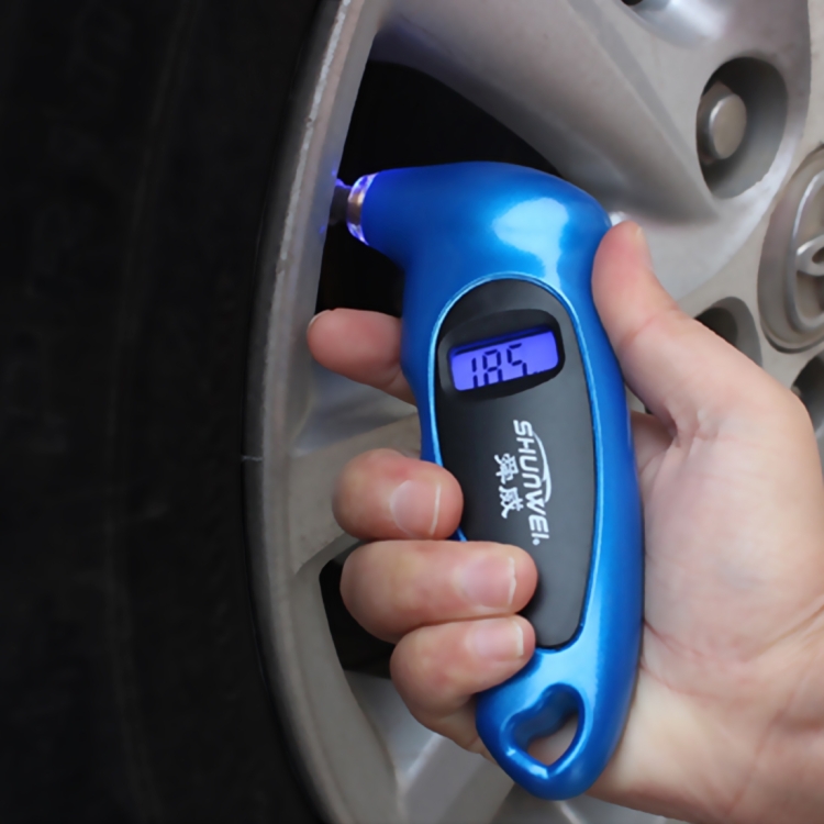 SHUNWEI SD-2802 Digital Tire Pressure Gauge 150 PSI 4 Settings for Car Truck Bicycle with Backlit LCD and Non-Slip Grip