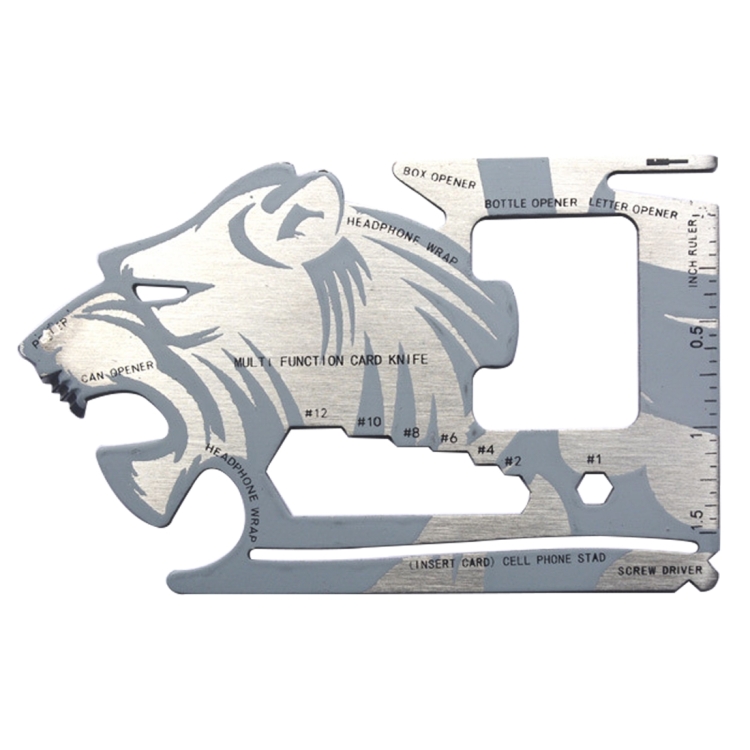 18 in 1 Multi-functional Stainless Steel Outdoor Camping EDC Steller Card Knife Screwdriver Headphone Wrap Fruit Peeler  Phone Kickstand  Inch and Centimeter Ruler Opener