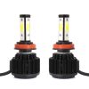 2 PCS X6 H8/H11 36W 3600LM 6500K 4 COB LED Car Headlight Lamps, Gold Shell, DC 9-32V
