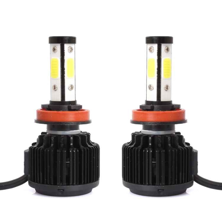 2 PCS X6 H8/H11 36W 3600LM 6500K 4 COB LED Car Headlight Lamps, Gold Shell, DC 9-32V