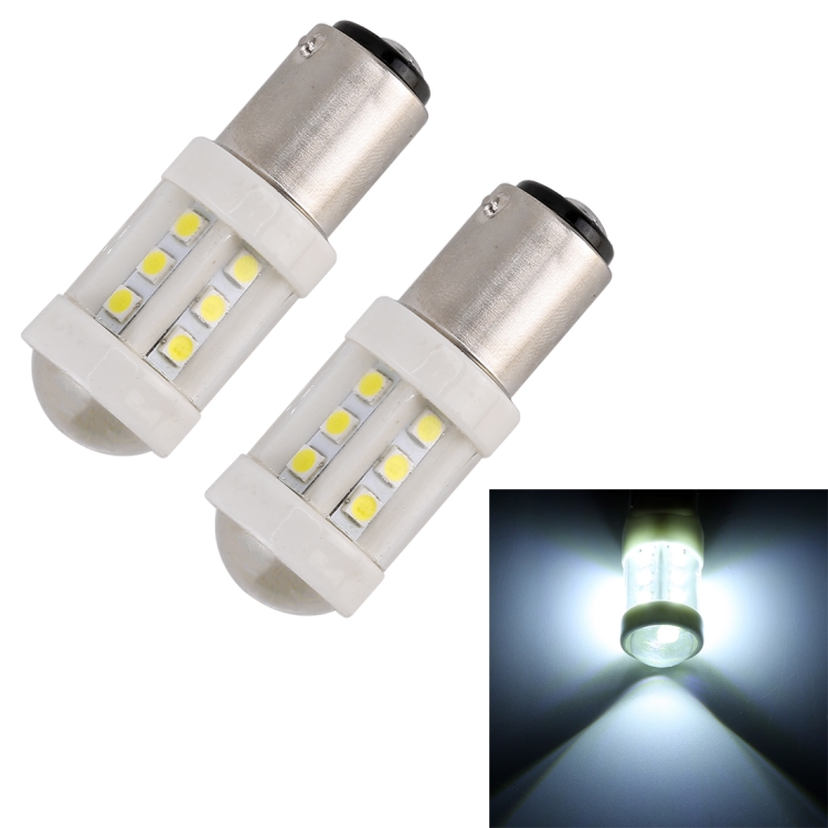 2 PCS 1157 / BAY15D 4.5W DC 12V 6000K 360LM Car Auto Ceramics Brake Lights 18LEDs SMD-3030 Lamps, with Projector Lens