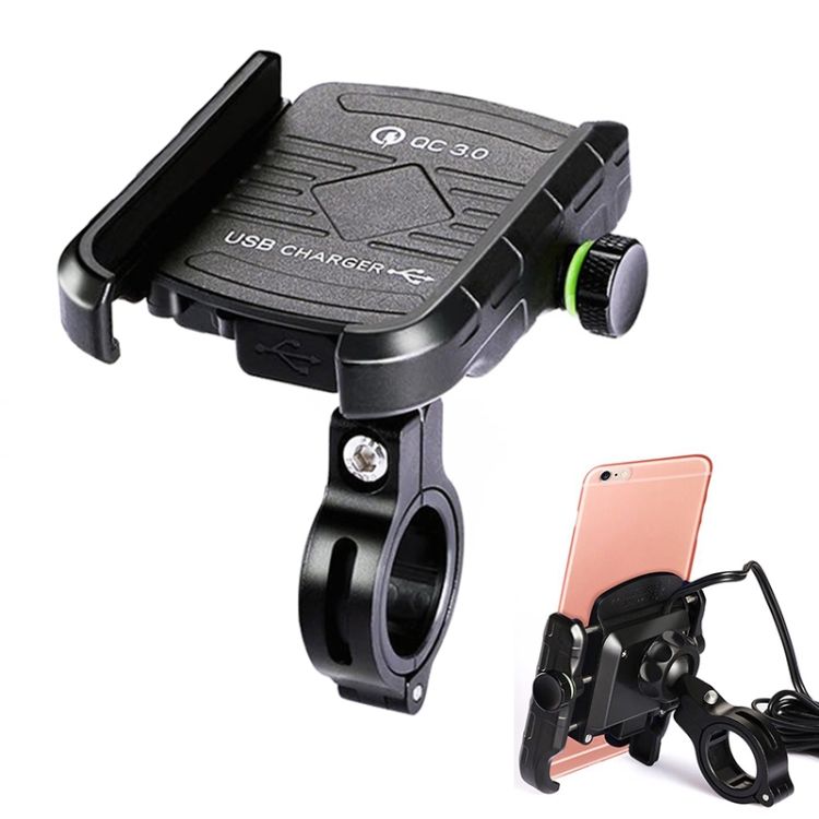 Motorcycles / Bicycle USB Charger QC 3.0 Fast Charging Phone Bracket, Suitable for 6-9cm Device