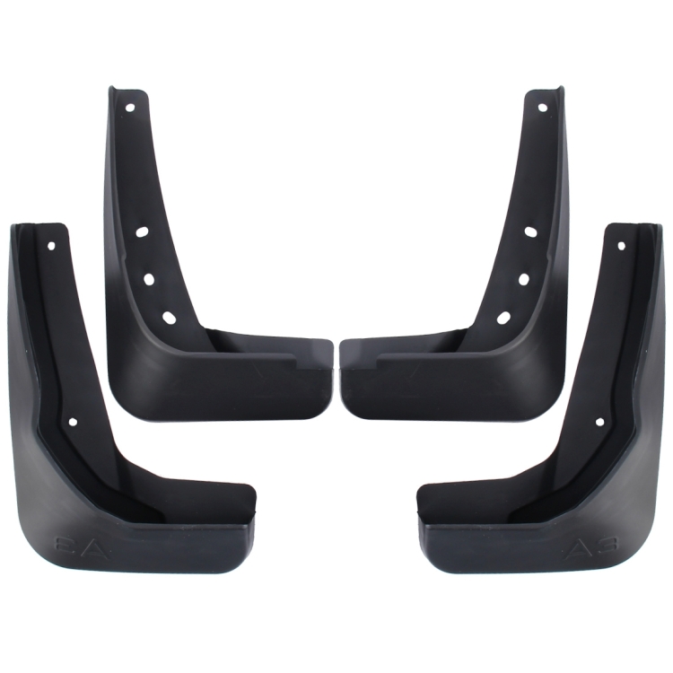 4 PCS Car Auto Semi-Rigid PVC Splash Flaps Mudguards Fender Guard for Audi A3 Sedan 2017-2020