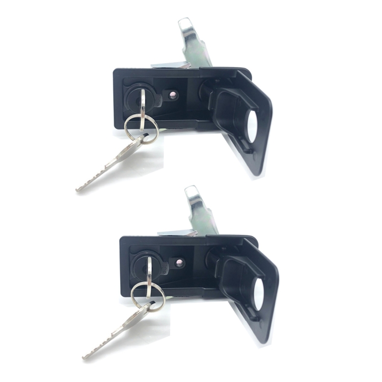 2 PCS Adjustable Black Paddle Entry Door Latch & Keys Tool Box Lock for Trailer / Yacht / Truck