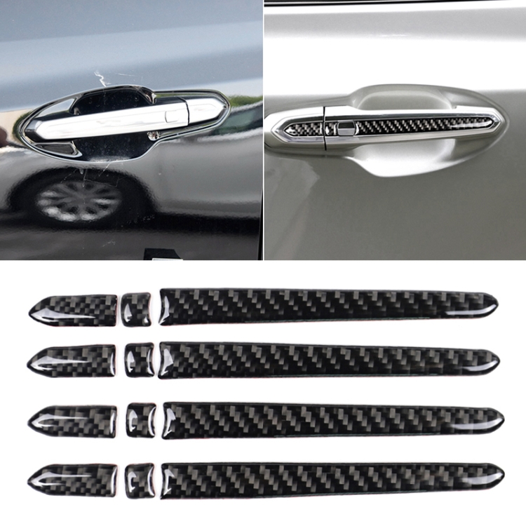 Car Carbon Fiber Outside Door Handle Decorative Sticker for Cadillac XT5 2016-2017