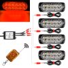 DC12V-24V / 18W 4 in 1 Front Grille Emergency Strobe Flash Warning Light Pickup 12LEDs Side Light Wireless Control 16 Modes