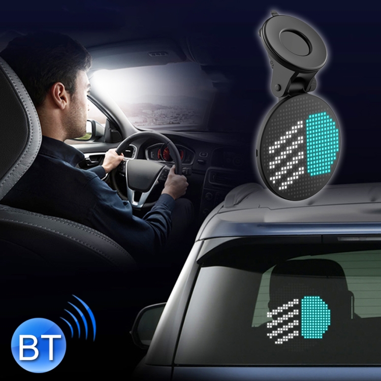 EM01 Car Bluetooth Intelligent LED Expression Sticker Emoticons APP Manual Control