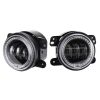 2 PCS DC12V-30V / 30W / 3A / 1440LM 12LEDs 4 inch Car LED Colorful Fog Light, Style: Black Background