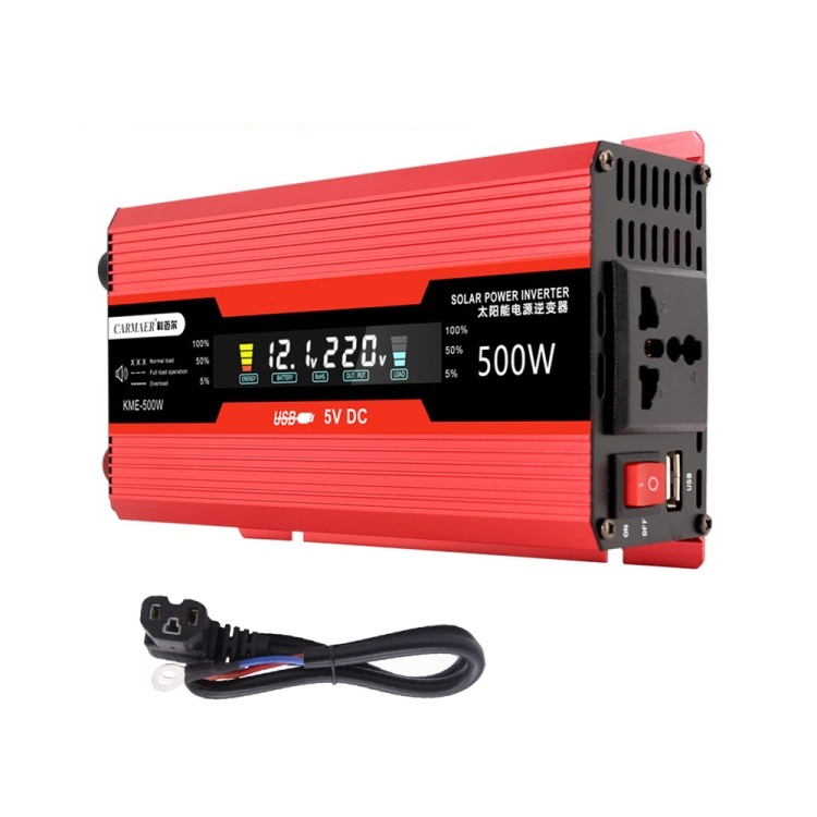 Carmaer Universal 60V to 220V 500W Car LCD Display Inverter Household Power Converter