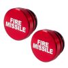 2 PCS Car / Motorcycle FIRE MISSILE Letter Metal Cigarette Lighter Dust Cover