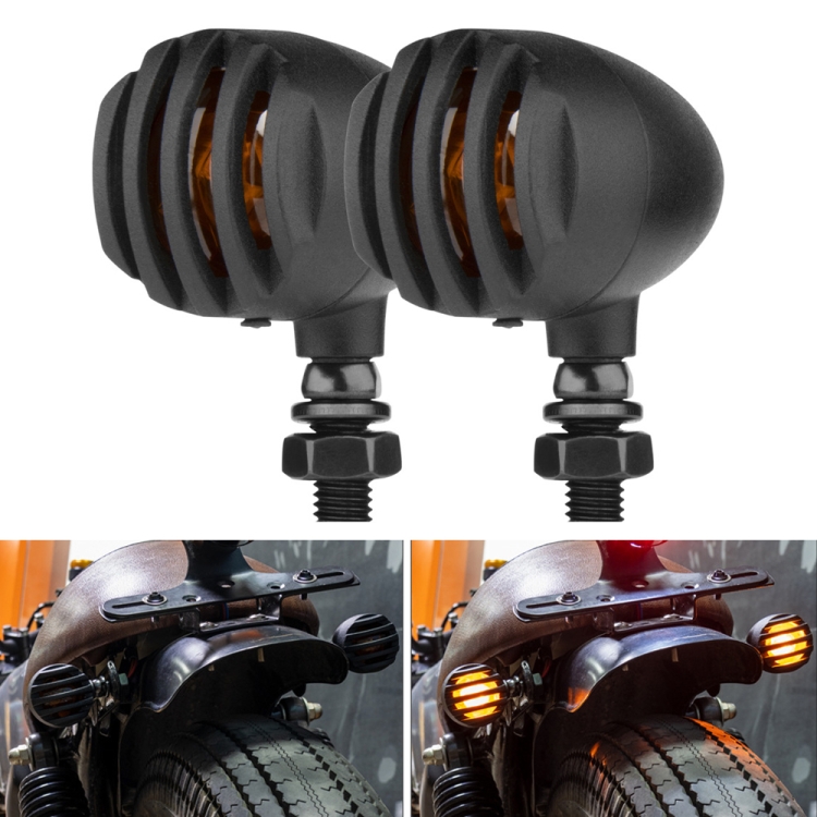2 PCS PE-ZJ502 Motorcycle Metal Fence Turn Signal Light
