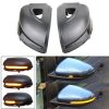 1 Pair For Volkswagen Golf 6 MK6 Car Dynamic LED Turn Signal Light Rearview Mirror Flasher Water Blinker, with Hole
