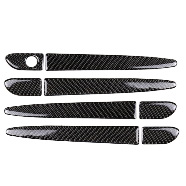 One Set Car Carbon Fiber Outside Door Handle without Smart Hole Decorative Sticker for Mazda CX-5 2017-2018, Right Drive