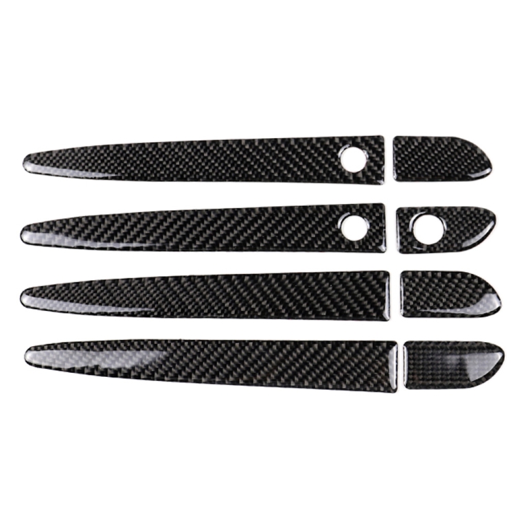 Car Carbon Fiber Outside Door Handle with Smart Hole Decorative Sticker for Mazda CX-5 2017-2018, Left Drive