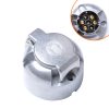 12V 7 Pin Round Plug Female Metal Trailer Adapter Connector Boat Carvan EU Plug