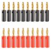Car Red and Black Cover Gold-plated 4mm Banana Head Audio Plug