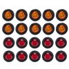 20 in 1 Red + Amber Light Truck Trailer LED Round Side Marker Lamp