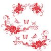 2 PCS/Set D-72 Butterfly Love Flower Pattern Car Modified Decorative Sticker