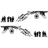 2 PCS/Set D-123 Soldiers Pattern Car Modified Decorative Sticker