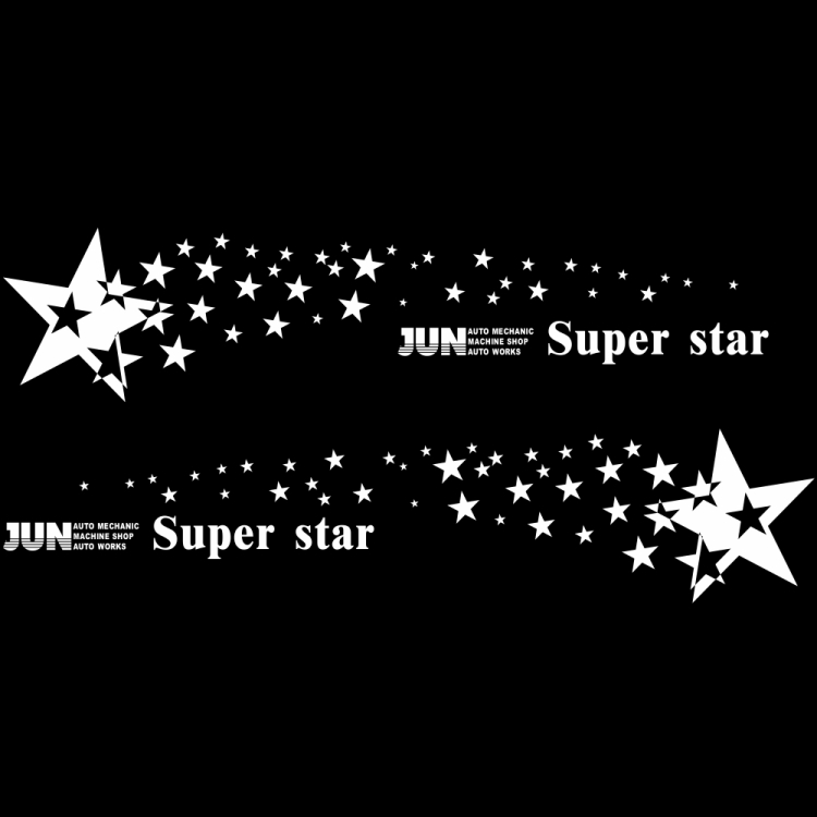 2 PCS/Set D-207 Star Pattern Car Modified Decorative Sticker