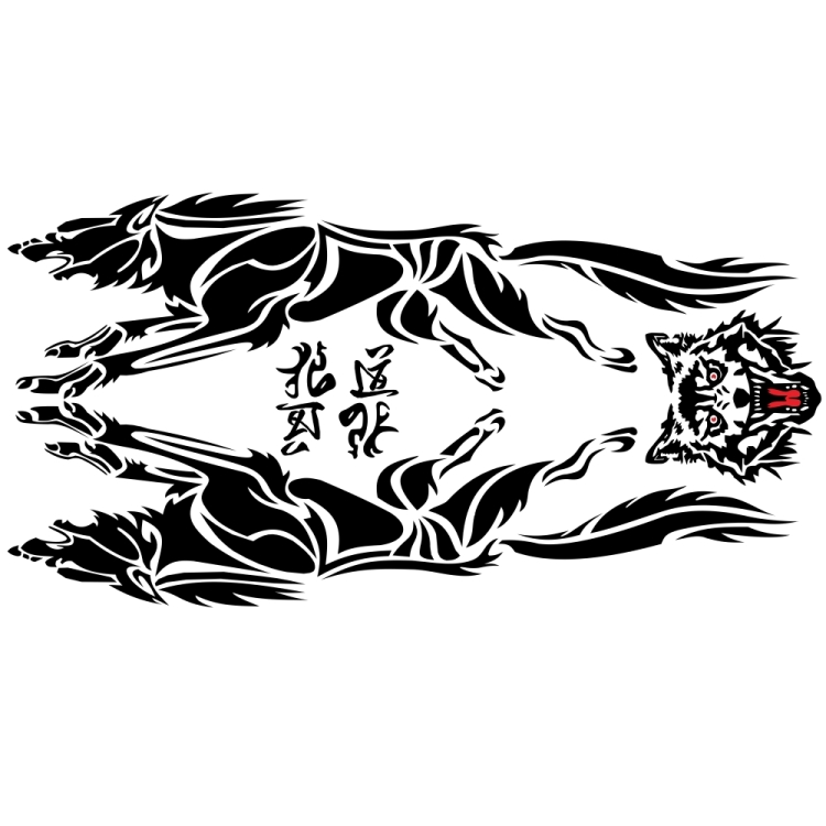 2 PCS/Set D-218 Wolf Totem Pattern Car Modified Decorative Sticker