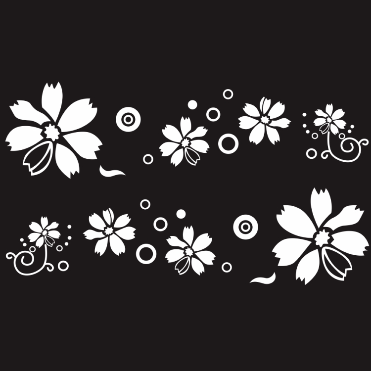 2 PCS/Set D-510 Flowers Pattern Car Modified Decorative Sticker