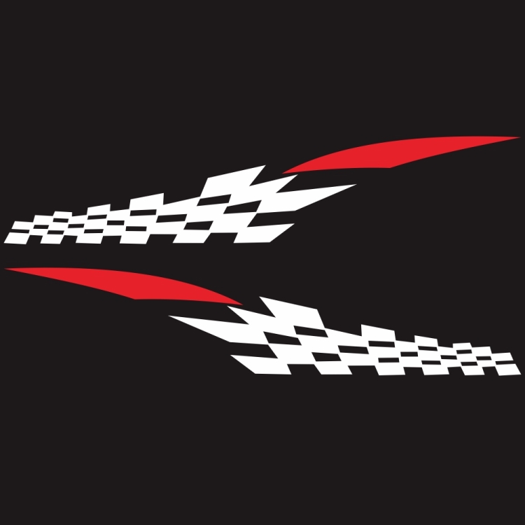 2 PCS/Set D-538 Checkered Totem Pattern Car Modified Decorative Sticker