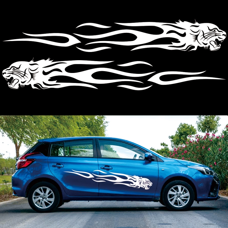 2 PCS/Set D-815 Flame Lion Pattern Car Modified Decorative Sticker