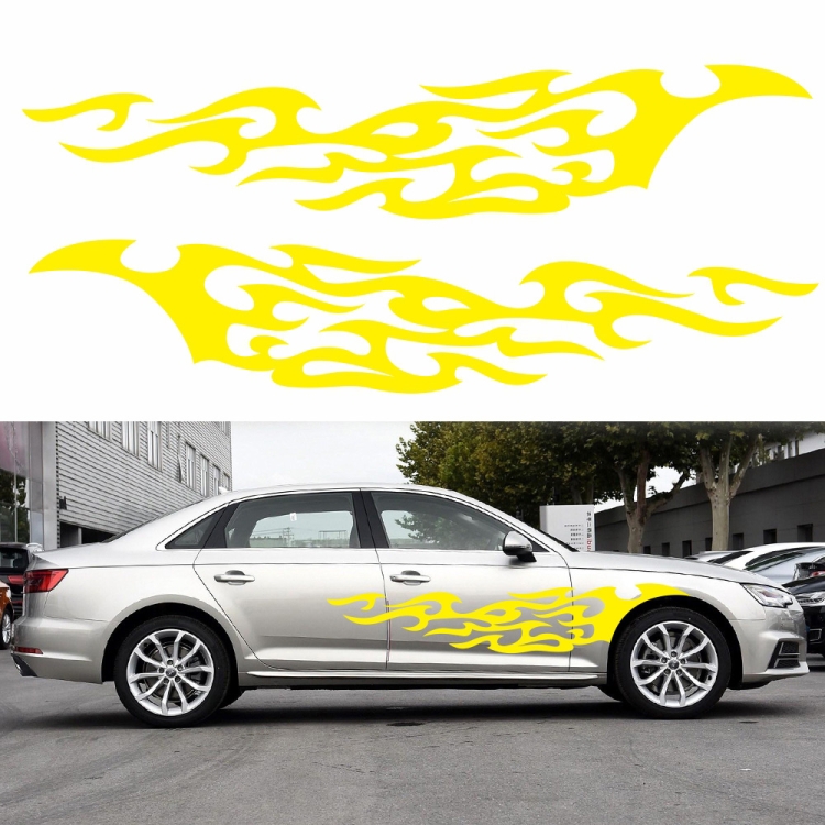 2 PCS/Set D-969 Flame Pattern Car Modified Decorative Sticker