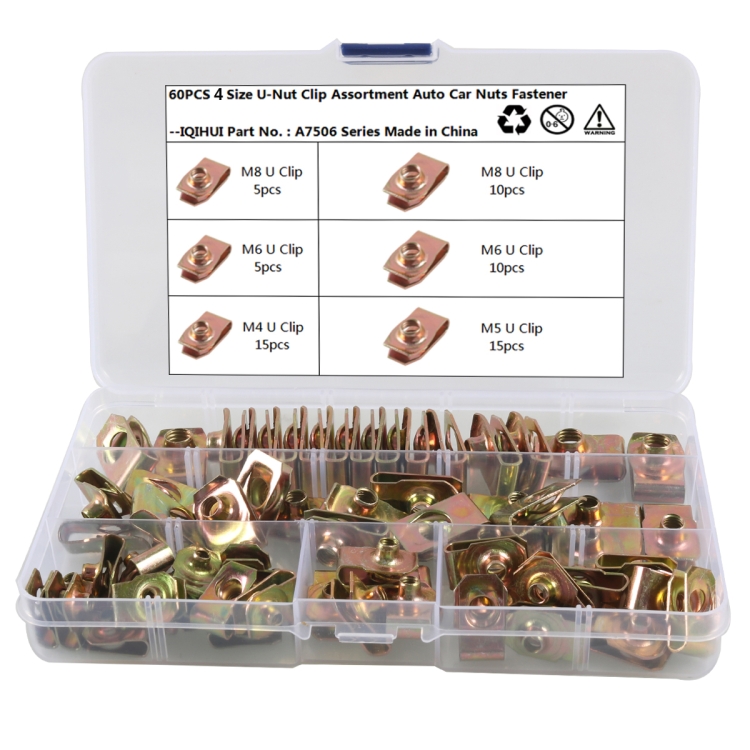 Sterling Spire Fasteners U-Clips – Assorted 6-14mm, BZP, 300 Pieces – Speed Fasteners AT7