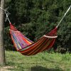 Outdoor Double Thickened Canvas Hammock Indoor Swing with Detachable Curved Rod