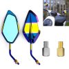 Motorcycle / Electromobile Modified Diamond-shaped Burnt Titanium Plating Rearview Mirror