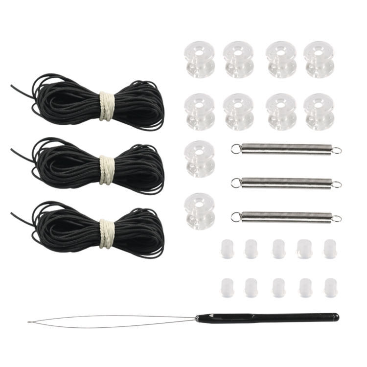 27pcs / Set RV / Yacht Pleated Shade Accessories Pull Cord Double Wheel Plug Spring